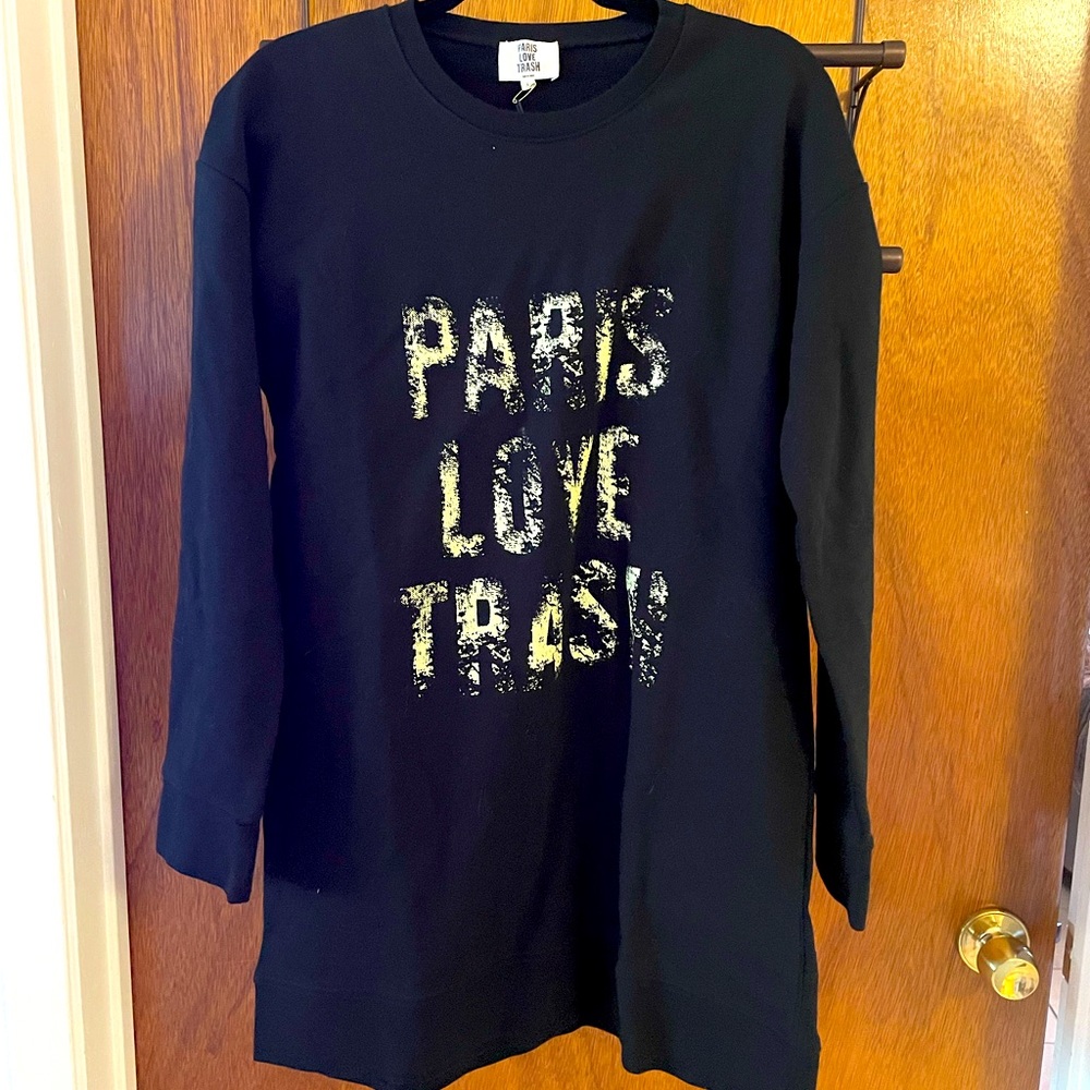 PARIS LOVE TRASH Tunic Sweatshirt/Dress